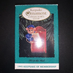 NIB 1993 Hallmark It's In the Mail Keepsake Collector's Club Ornament RARE - Picture 1 of 2