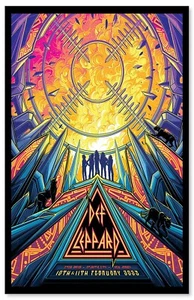 Poster concerto Def Leppard Atlantic City 2023 11 x 17 incorniciato - Foto 1 di 2
