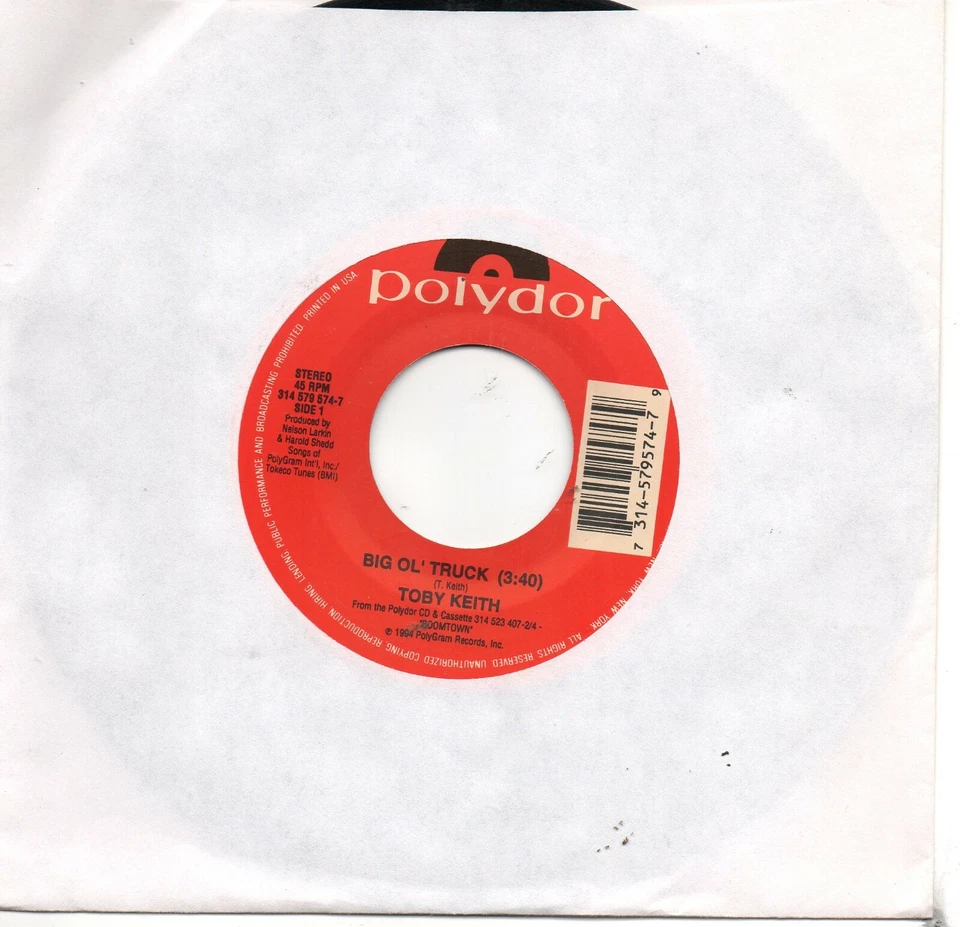TOBY KEITH - BIG OL' TRUCK / IN OTHER WORDS - Image 1 of 1