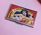 Retro Red Wonder Woman Silver Business Credit Metro Card Holder I.D. Case