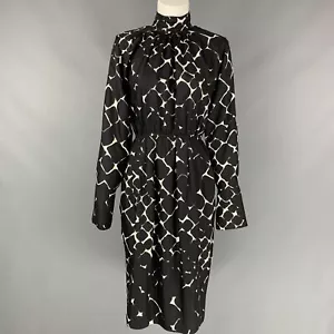 MARC JACOBS Size 4 Black White Print Silk Shift Dress - Picture 1 of 6
