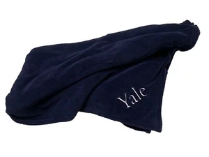 Port Authority YALE Embroidered University Alma Mater Blanket Throw Navy Blue - Picture 1 of 9