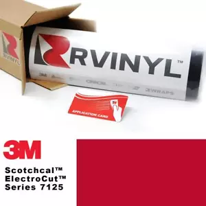 3M 7125 Scotchcal Cardinal Red 53 Vinyl Film Sign Craft Hobby Decal Sheet Roll - Bild 1 von 7