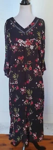TABLE EIGHT Womens Black/Red Floral Dress Size 12 - Picture 1 of 5