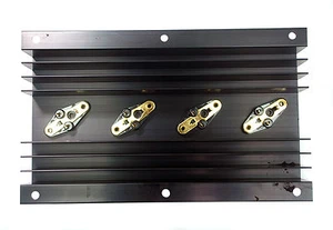 1 Stück Aluminium Kühlkörper Kühlkörper AK-106-20 120x67 mm L=200 mm schwarz + TO-3 Buchsen - Bild 1 von 11