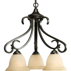 Progress Lighting P4405 Bronze Torino 3-Light 19"W Chandelier - Picture 1 of 10