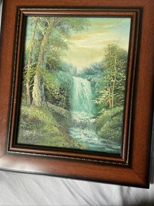 Woodland Waterfall Oil On Canvas Original Signed R. Danford Framed 370x310mm - Picture 1 of 24