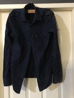 gucci collared dress shirt size s blue button up made in italy vintage gucci shi - Image 1 of 4