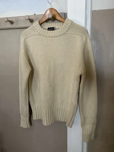 Boston Traders Vintage 100% Wool Crew Neck Sweater Fisherman Beige Size Large - Picture 1 of 11