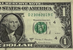 Geburtstagsschein 23. August 2019 ausgefallene Seriennummer One Dollar ScheinD23082019C FW - Bild 1 von 6