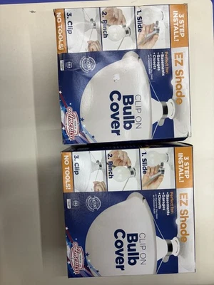 Lote de 2 EZ Sombra Techo Clip-on Bombilla Pantalla-Lámpara-Cúpula, Cubierta de Luz Blanca Foto 1 de 4