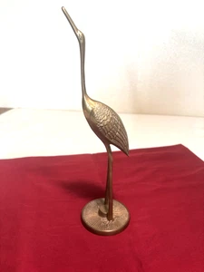 Statuina airone ottone moderno vintage metà secolo bella patina N1 - Foto 1 di 6