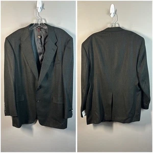 NWT Hart Schaffner & Marx Mens Gray 100% Lambswool Sports Coat Blazer Size 46R - Picture 1 of 16