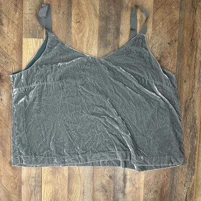 NWT J. Crew Drapey Velvet Velour Cami Tank SZ 3X Gray V-Neck Party Formal - Image 1 of 4