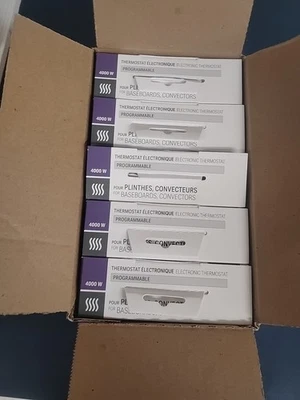 Case of 5 STELPRO ST402P 4000W Programmable Electronic Thermostat. New - Image 1 of 4