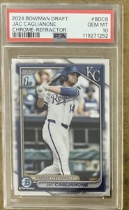 Jac Caglianone 2024 Bowman Draft Chrome 1st Bowman Refractor PSA 10 Royals - Bild 1 von 2