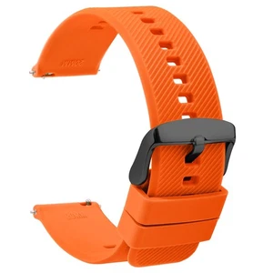TStrap Silicone Watch Strap 18mm - Rubber Men s Watch Strap Orange - Smartw 291 - Picture 1 of 7