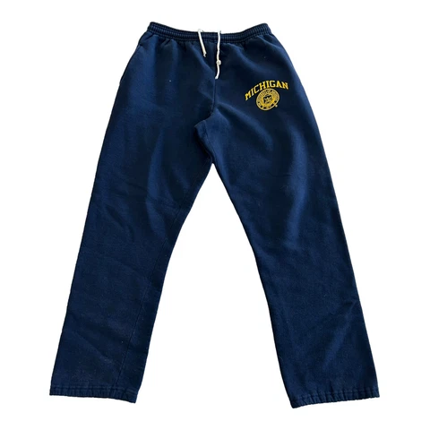 Vintage Russell Athletic Michigan Wolverines Sweatpants Adult Large Blue USA Cover