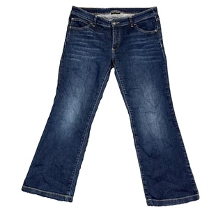 Womens Baggy Jeans Relaxed Bootcut Dark Blue Stretch W32 L28 Emporio Armani - Picture 1 of 13