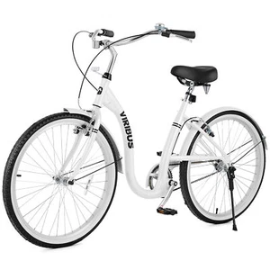 VIRIBUS 24"/26'' Womens Beach Cruiser Bike Low Step Through Adjustable Saddle - Picture 1 of 20