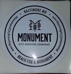Monument City Brewing Co Reach For A Monument craft beer sticker Baltimore MD - Picture 1 of 1