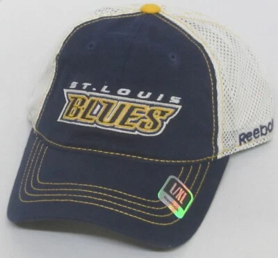 NHL St. Louis Blues Multi-Color Relaxed Fit Mesh Back Fitted Hat By Reebok - Image 1 of 4