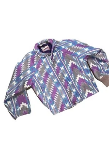 Vtg 90's Walls Mountain Navajo Aztec Print Purple Bomber Jacket Coat Size S READ - Picture 1 of 8