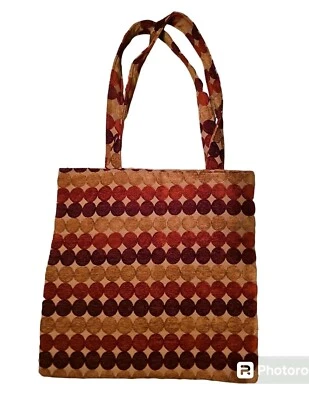 Bolso de Mano Retro Años 70 Naranja Terciopelo Cartera Eco Compras Boho Hippie Terroso Hecho a Mano Foto 1 de 4