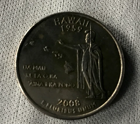 2008 P Hawaii State Quarter error, Die chips, IGWT chip, 50th State,........a-17 Cover