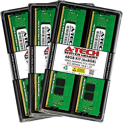 48GB 6x 8GB PC4-2400 RDIMM ASUS RS700-E8-RS8 V2 RS700-E8-RS8/V2 Memory RAM - Image 1 of 3