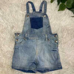 7 for all mankind kids denim jean shorts overalls - Picture 1 of 8