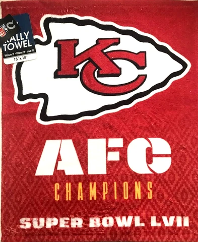 Kansas City Chiefs SB 57 AFC Championship 15" x 18" Rally Towel New Cover