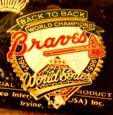 1995 1996 World Series Champions Atlanta Braves pin B2B Back-to-Back MLB m&d - Image 1 of 4