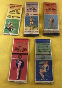 Lot of 5 Vintage Pinup Girl Empty Matchbooks Sports Strike Rite Matches LTD - Bild 1 von 5