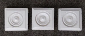 Pine block rosette moldings primed 2 3/4" X2 3/4" X 7/8, lot of 3 - Picture 1 of 3