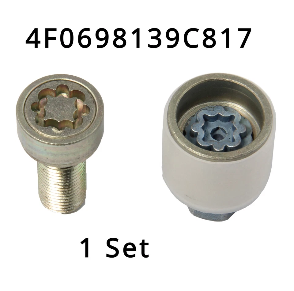 Kit de herramientas de tornillo antirrobo perno de bloqueo de tuerca de rueda "T" para AUDI A4 A6 4F0698139C817; Foto 1 de 4