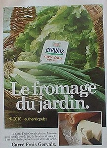 PUBLICITE GERVAIS CARRE FRAIS FROMAGE DU JARDIN CREME LAIT DE 1981 FRENCH AD PUB - Picture 1 of 1