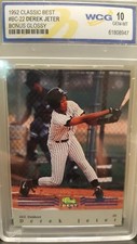 1992 Classic Best Blue Bonus Glossy #BC-22 Derek Jeter Yankees Rookie WCG 10 GEM
