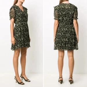 Ba&sh Women's Black Matcha Floral-print Dress Lily of the Valley $385 L - Picture 1 of 8