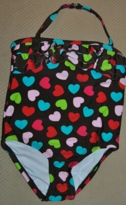Traje de baño de una pieza para niñas CIRCOBrown con corazones multicolores talla 4T nuevo sin etiquetas Foto 1 de 4