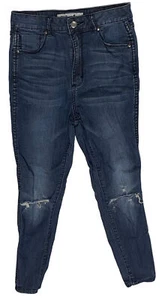 Bohemian Traders Jeans Womens 26 Blue Boho Hippie Skinny Stretch Denim Rips - Picture 1 of 18
