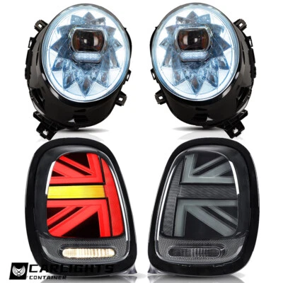 LED Headlights+Smoked Black Tail Lights For 2014-2018 Mini Cooper F56 w/Dynamic - Image 1 of 4