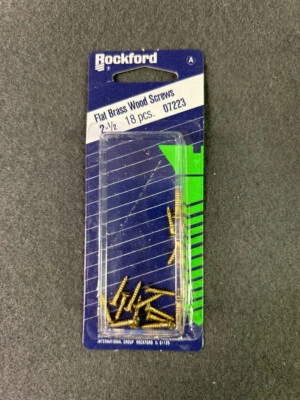 D. LAWLESS HARDWARE (18-Pcs) #2 x 1/2" Flat Wood Screw Brass