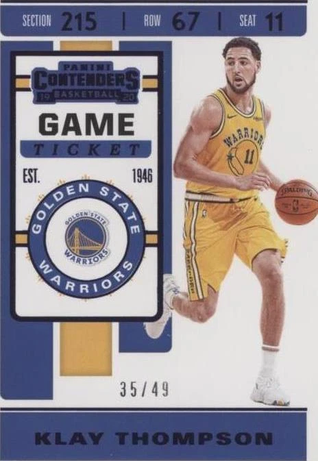 2019-20 Panini Contenders - Klay Thompson #62