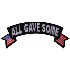 ALL Gave Some Top Rocker Sew on Iron on Embroidered Patch Large 11" x 3.1/2" - Picture 1 of 3