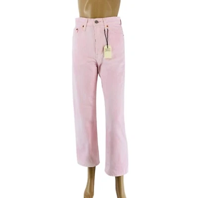 Jeans Anchos De Tiro Alto Slim Levi's Rosa Ribcage W27 L27 - Imagen 1 de 4