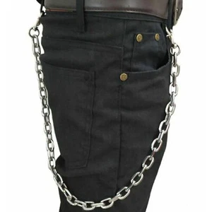 NUEVO Eslabón Plateado Motociclista Camionero Punk Llavero Cartera Grande Grueso Cadena 26" Largo - Imagen 1 de 4
