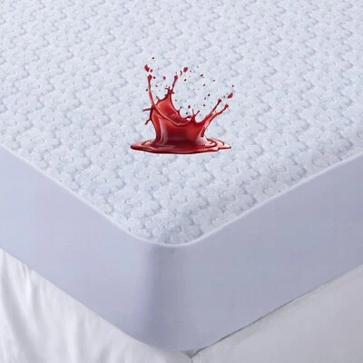 Waterproof Non Noisy Mattress Protector Fitted Sheet Single Double king Size Bed - Image 1 of 4