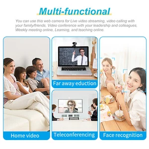 480P Webcam Live Streaming Webcam 360 Degree Rotatable USB Web Camera For 4 AU - Picture 1 of 7