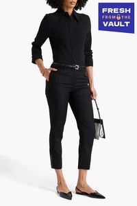 RRP€420 FABIANA FILIPPI Trousers IT42 US-S UK10 M Wool Blend Ball Chain Trim - Picture 1 of 6